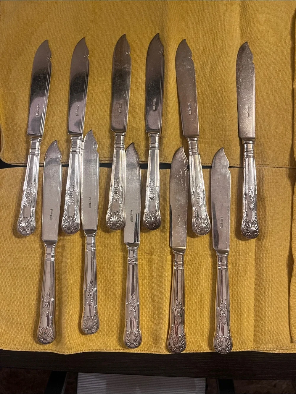 Vintage Goldsmiths & Silversmiths Co Regent Plate Kings Pattern Knives Set of 11